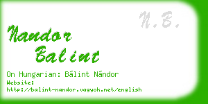 nandor balint business card